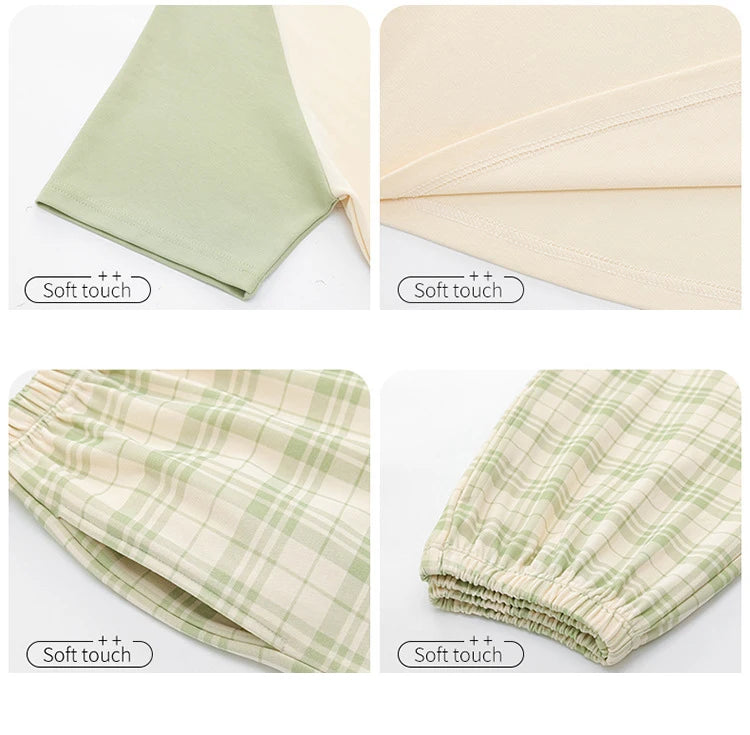 Female Summer Pijamas Short Women Cotton Pajamas Sleeve Shorts Nightwear Sweet Sleepwear Cartoon Pyjamas Woman Home Suit