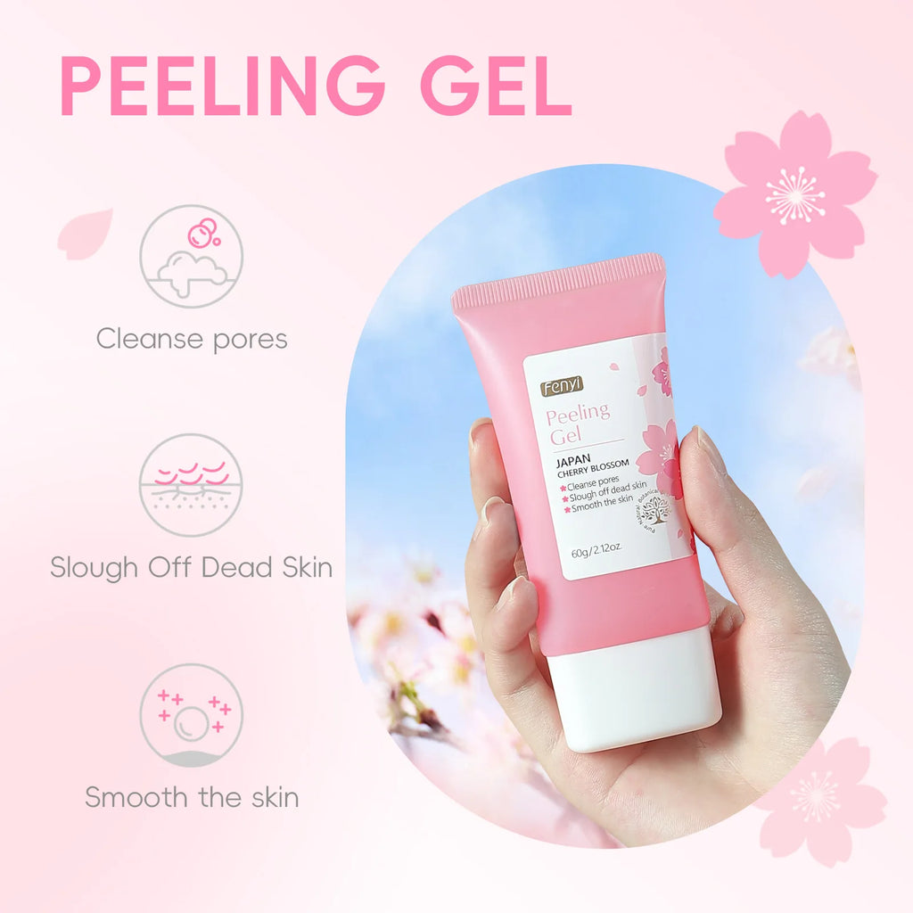 Sakura Gentle Exfoliating Peeling Gel Facial Scrub Moisturizing Nourishing Repair Scrubs Face Cream Beauty Brighten Skin Care