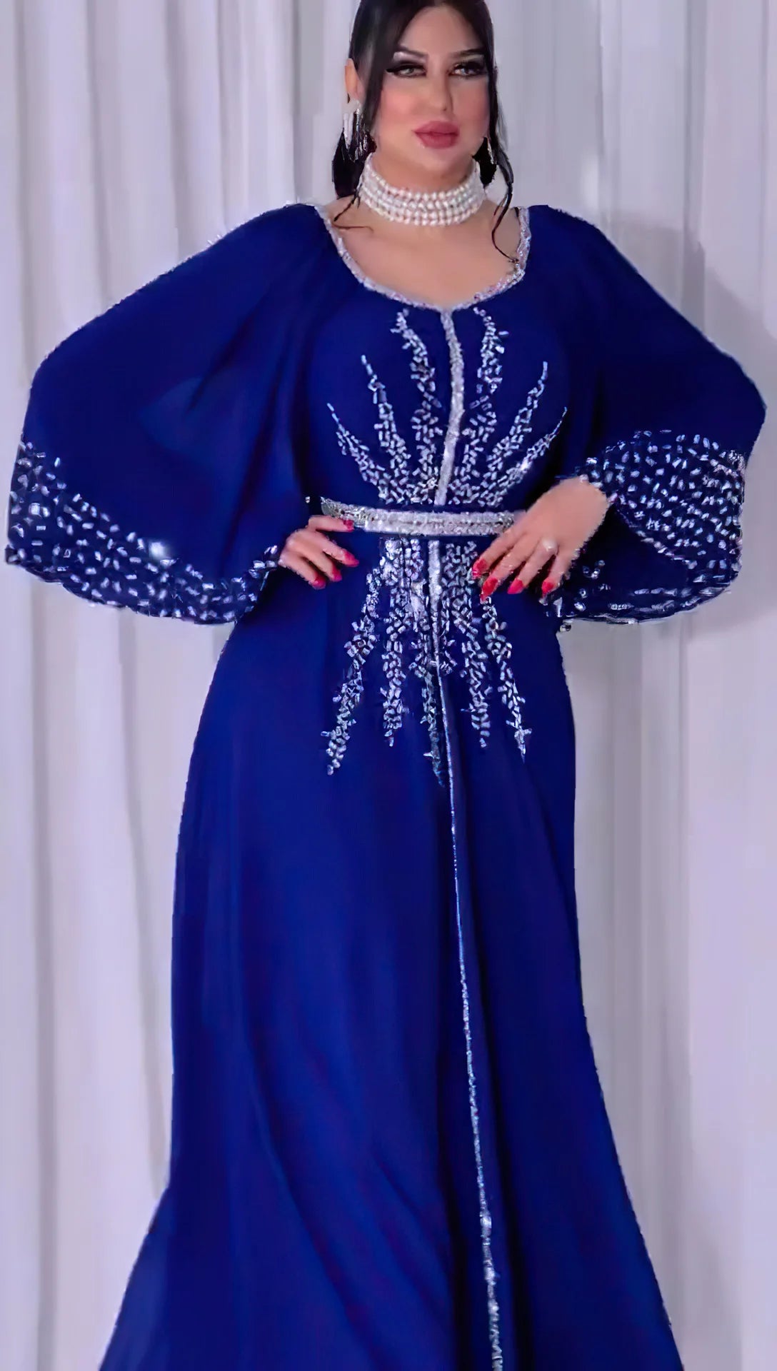 New 2025 Chiffon Diamonds Abayas for Women Luxury Dubai Abaya Turkey Kaftan Muslim Dress Djellaba Jalabiya Caftan Marocain Femme