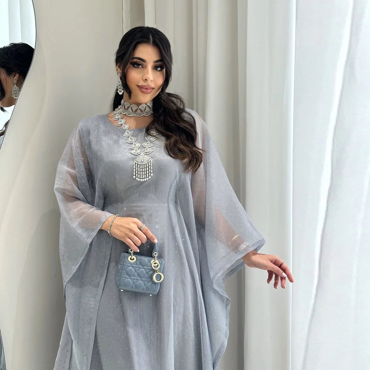 Ramadan Muslim Women Dress Caftan Abaya Ramadan Gown Abayas Islamic Party Bat Sleeve Long Dresses Eid Vestidos Largos 2026