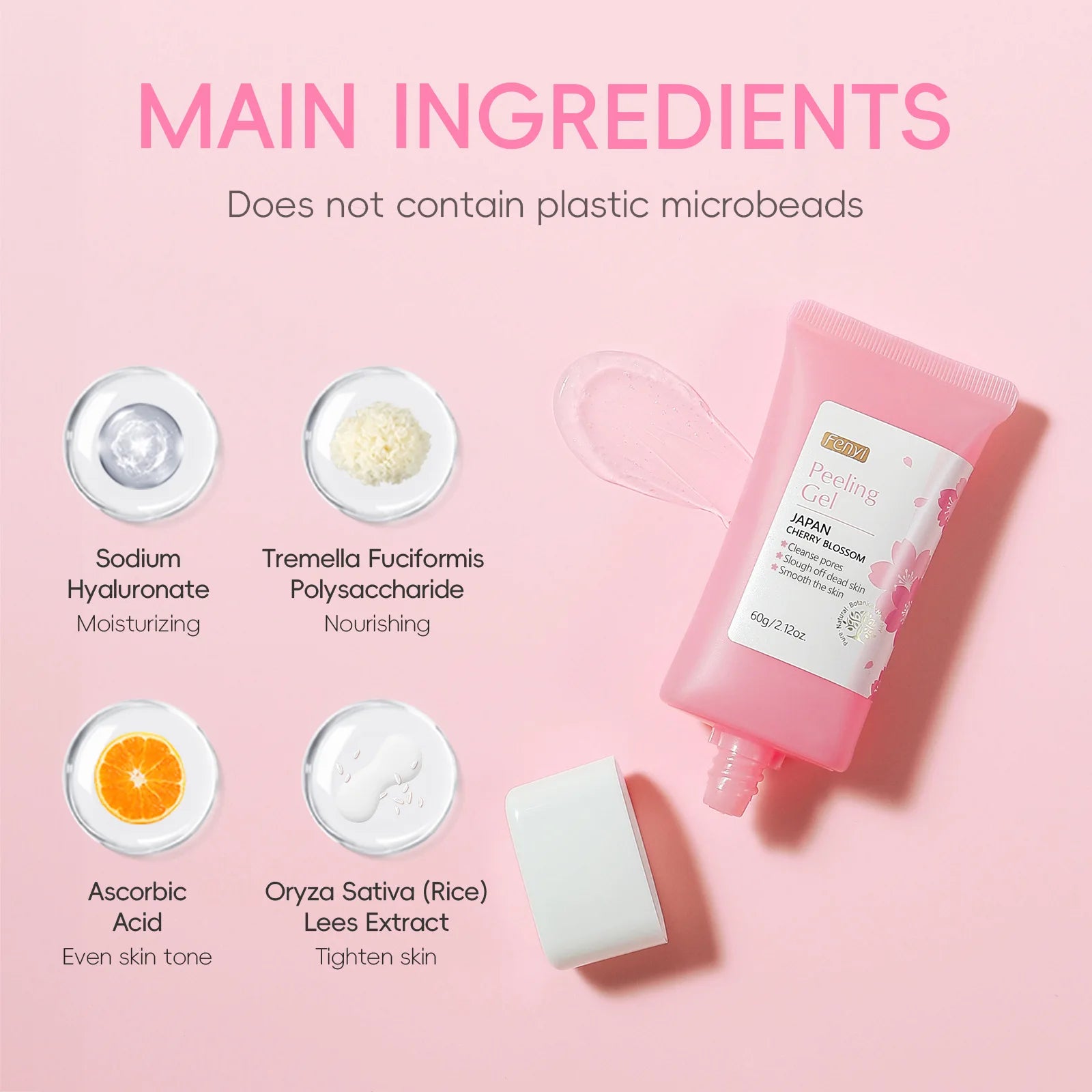 Sakura Gentle Exfoliating Peeling Gel Facial Scrub Moisturizing Nourishing Repair Scrubs Face Cream Beauty Brighten Skin Care