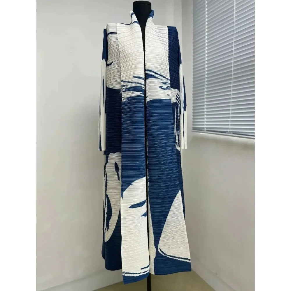 Eid Muslim Dress for Women Abaya Ramadan Print Pleated Cardigan Jalabiya Party Long Robe Morocco Dubai Kaftan Vestidos Largos