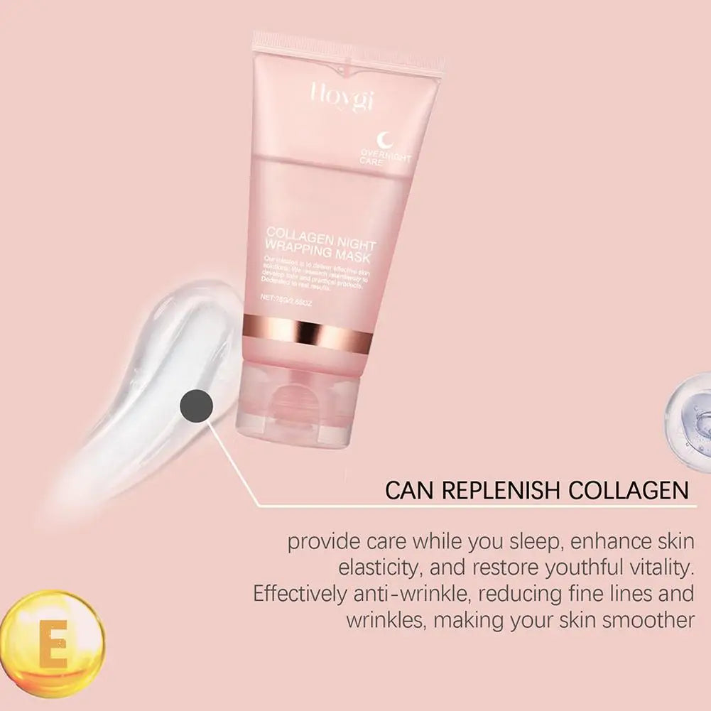 Collagen Overnight Wrapping Peel Off Facial Mask Korean Collagen Night Wrapping Mask Deeply Hydrates Night Care Mask Cream