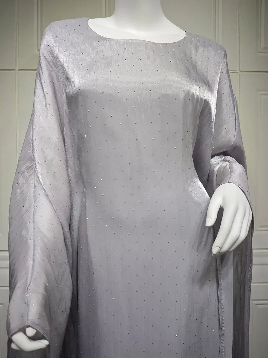 Ramadan Dubai Elegant cock abaya Polka Dot Dresses Long Dolman Sleeve For Muslim Women's Brief Kaftan