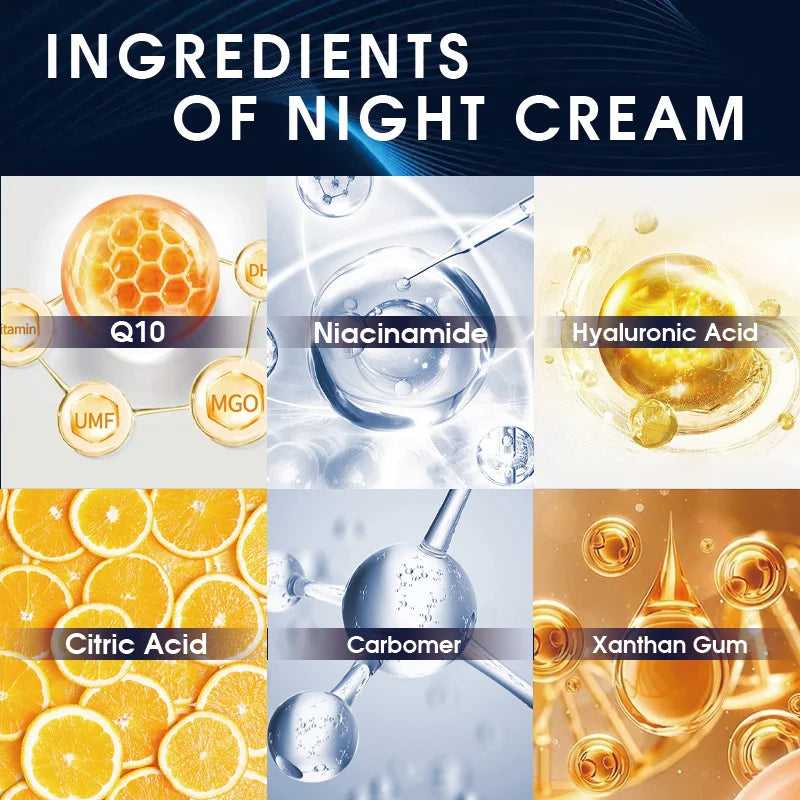 Collagen Anti Wrinkle Cream Night Skin Care Face Q10 Coenzyme Products With Hyaluronic Acid Moisturizing  Lighten Fine Lines