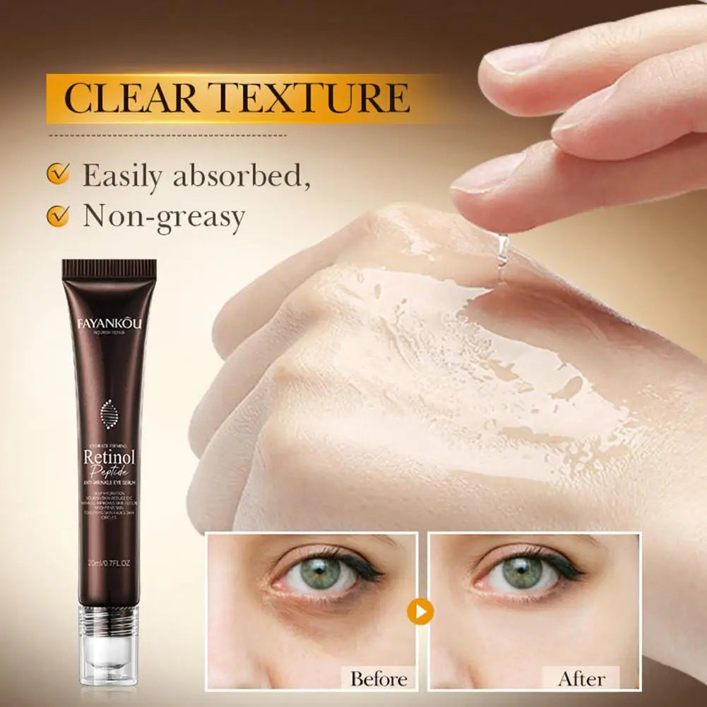 FAYANKOU 20ML Retinol Anti Wrinkle Eye Serum Peptide Dark Remove Bags Eye Cream Repairing Moisturizing Puffiness Korean Cir W1B6