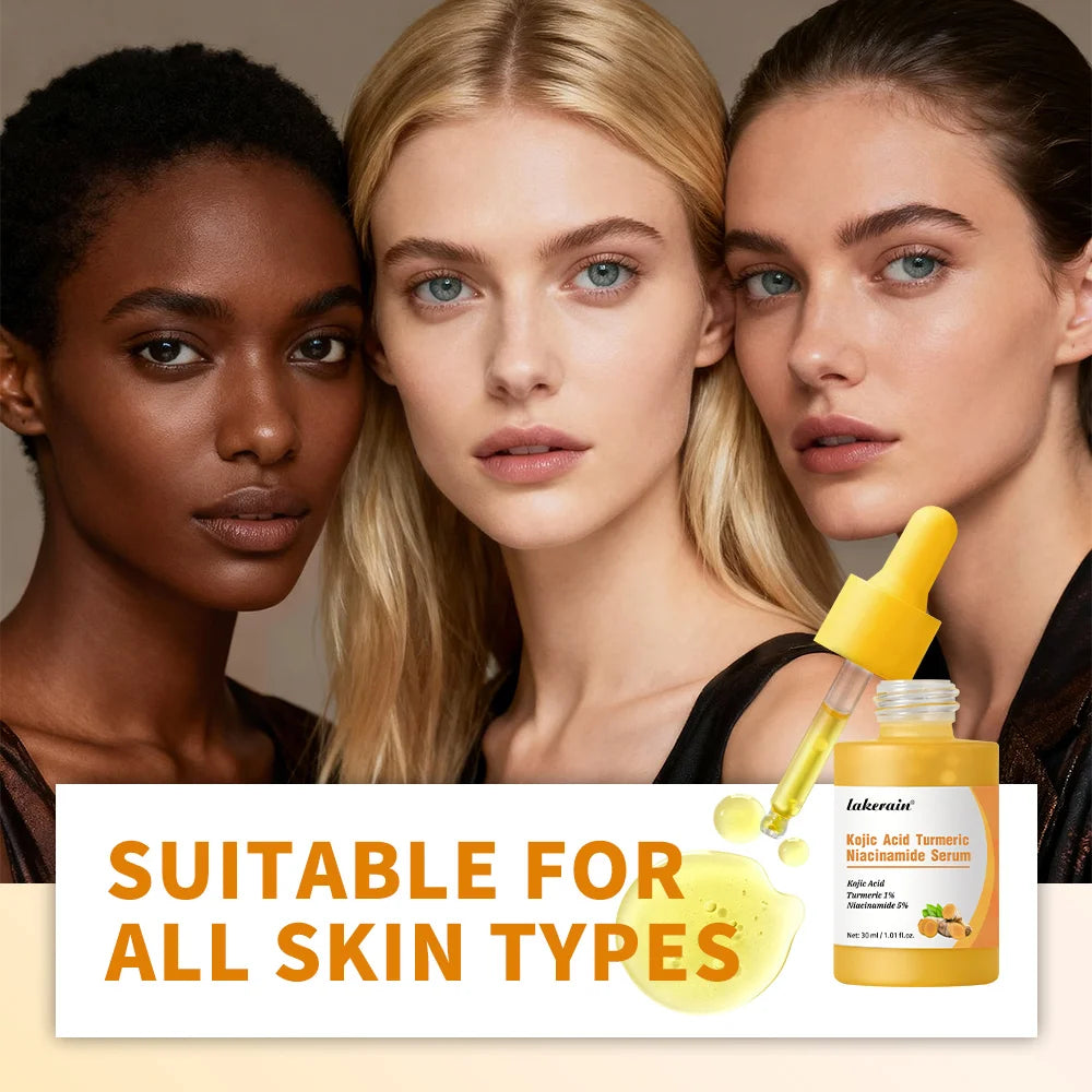 Kojic Acid Turmeric Niacinamide Serum Precise Dropper Design Deep Moisturizing Soothe Skin Brighten Skin Tone Facial Care