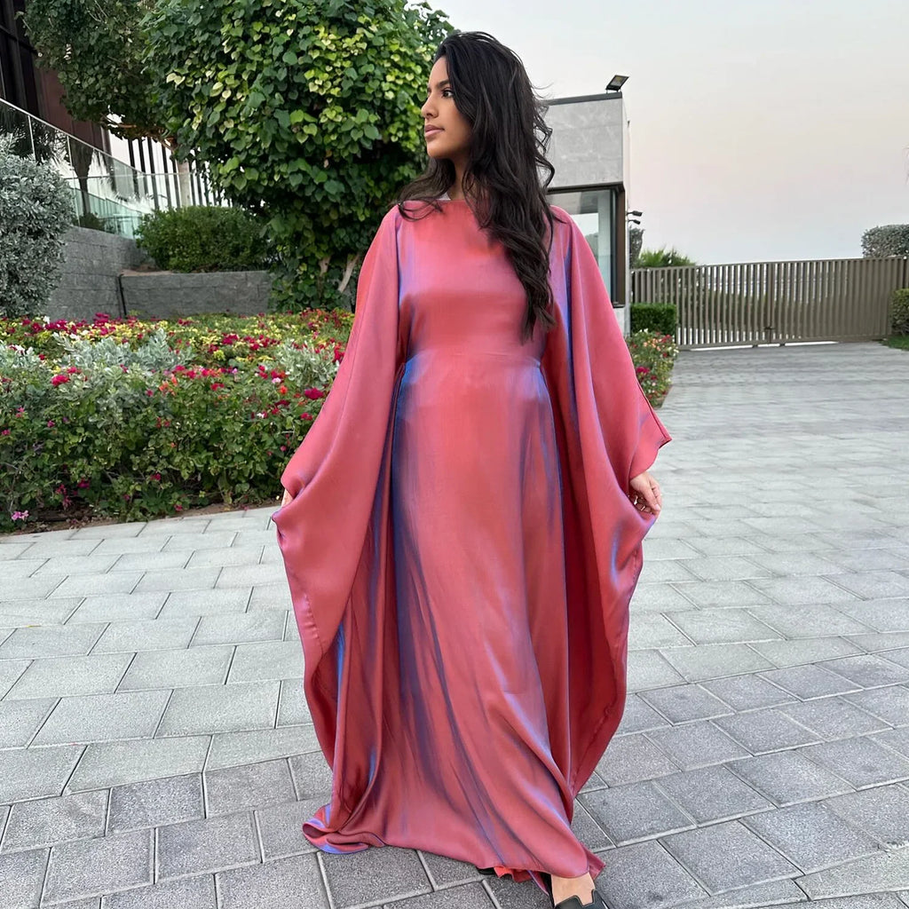 Femme Musulman Shiny Abayas for Women Muslim Prayer Dress Dubai Turkey Kaftan Eid Djellaba Saudi Arabic Robe Islam Jalabiya Gown