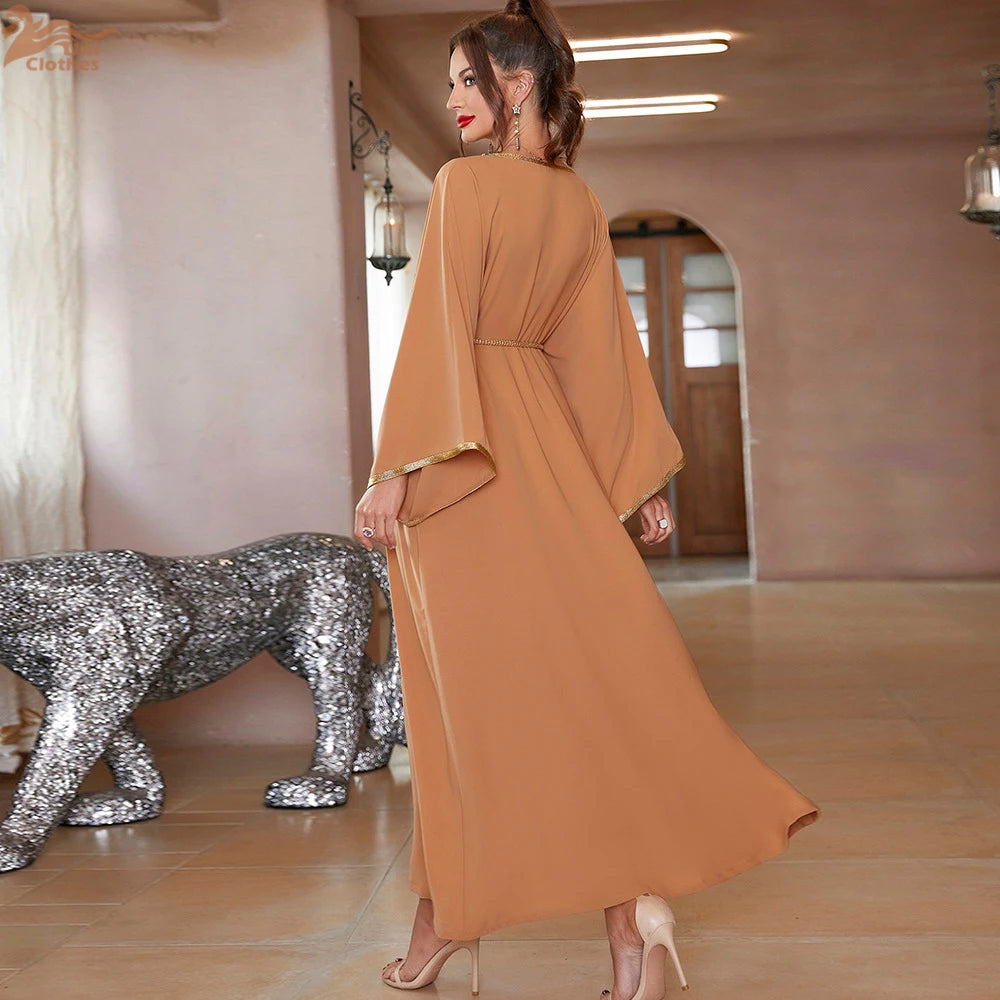 Luxury Diamond Party Dress for Women Robe Muslim Evening Abaya Arab Oman Dubai Moroccan Pakistan Jalabiya Caftan Ramadan Vestido