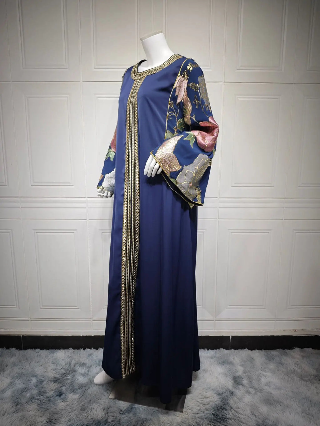 Muslim Women Sequin Embroidery Maxi Dress Dubai Abaya Turkey Kaftan Eid Djellaba Islam Jalabiya Robe Caftan Marocain Femme 2025