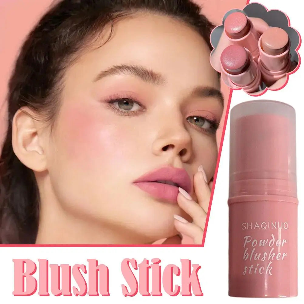 3-in-1Blush Stick Lasting Brightens Facial Cheek Stick Moisturizing Flash Lip Gloss Makeup Lip Gloss Face Rouge