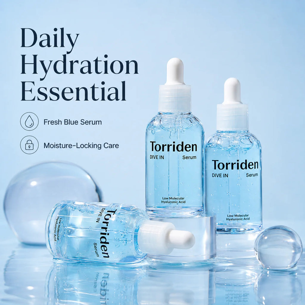 Torriden DIVE-IN Low-Molecular Hyaluronic Acid Serum 50ml,Featherlight,Moisture Retention Aid,Korean Skincare,for Korean Makeup