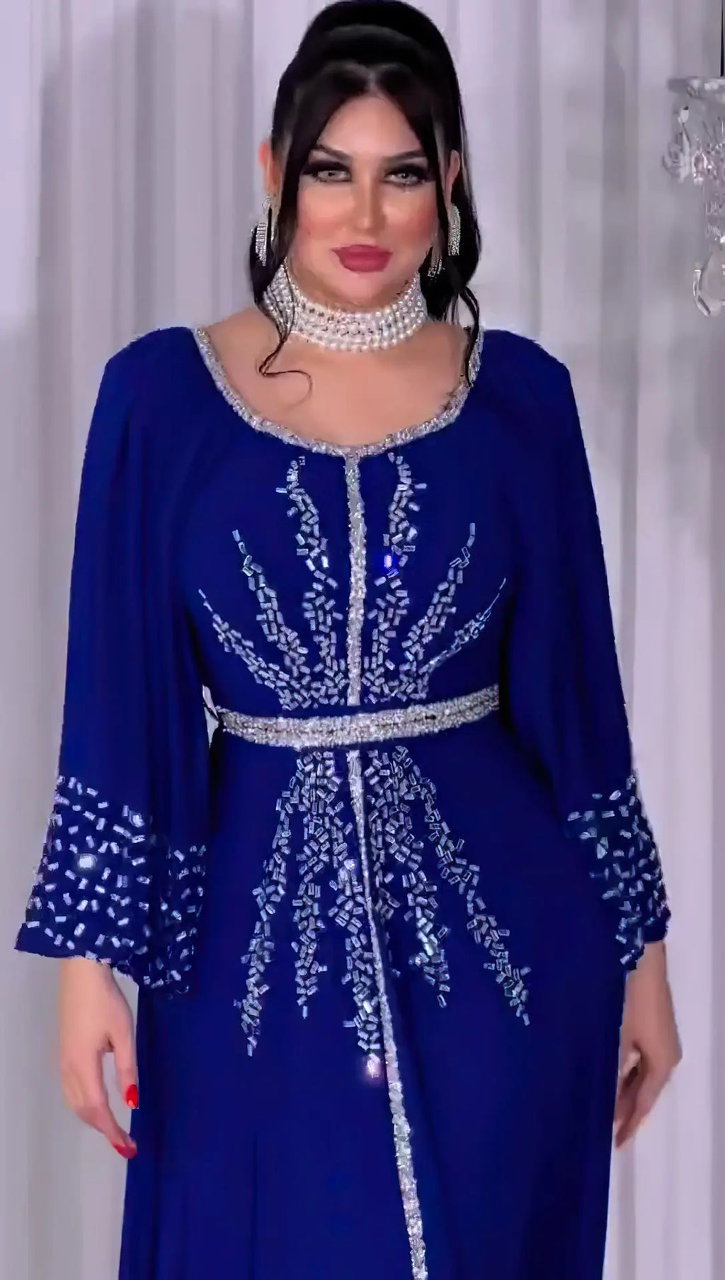 New 2025 Chiffon Diamonds Abayas for Women Luxury Dubai Abaya Turkey Kaftan Muslim Dress Djellaba Jalabiya Caftan Marocain Femme