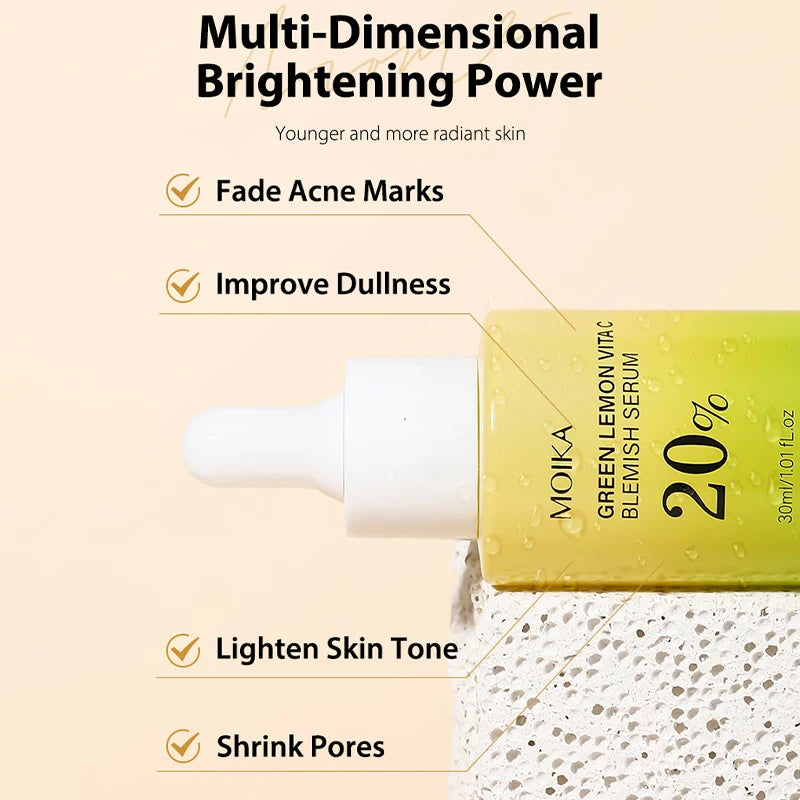 "1Pc MOIKA Skincare Vita C Serum 20% Niacinamide & Vc For Brightening & Dark Spots For People With Dull Loose Skin