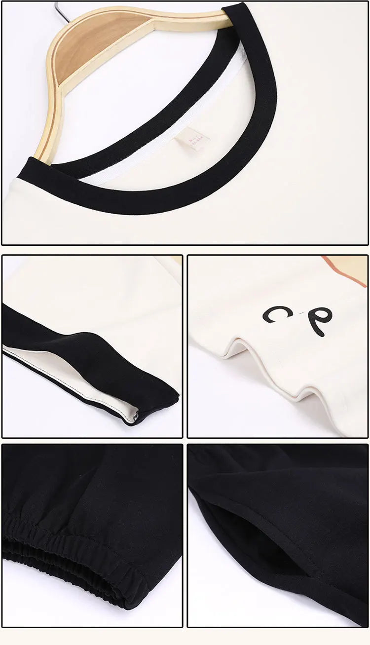 Spring Summer Pure Cotton Womens Pajama Sets Sexy Black Nightwear Casual Pyjama Long Pants Sleepwear Suits Homewear Fashion