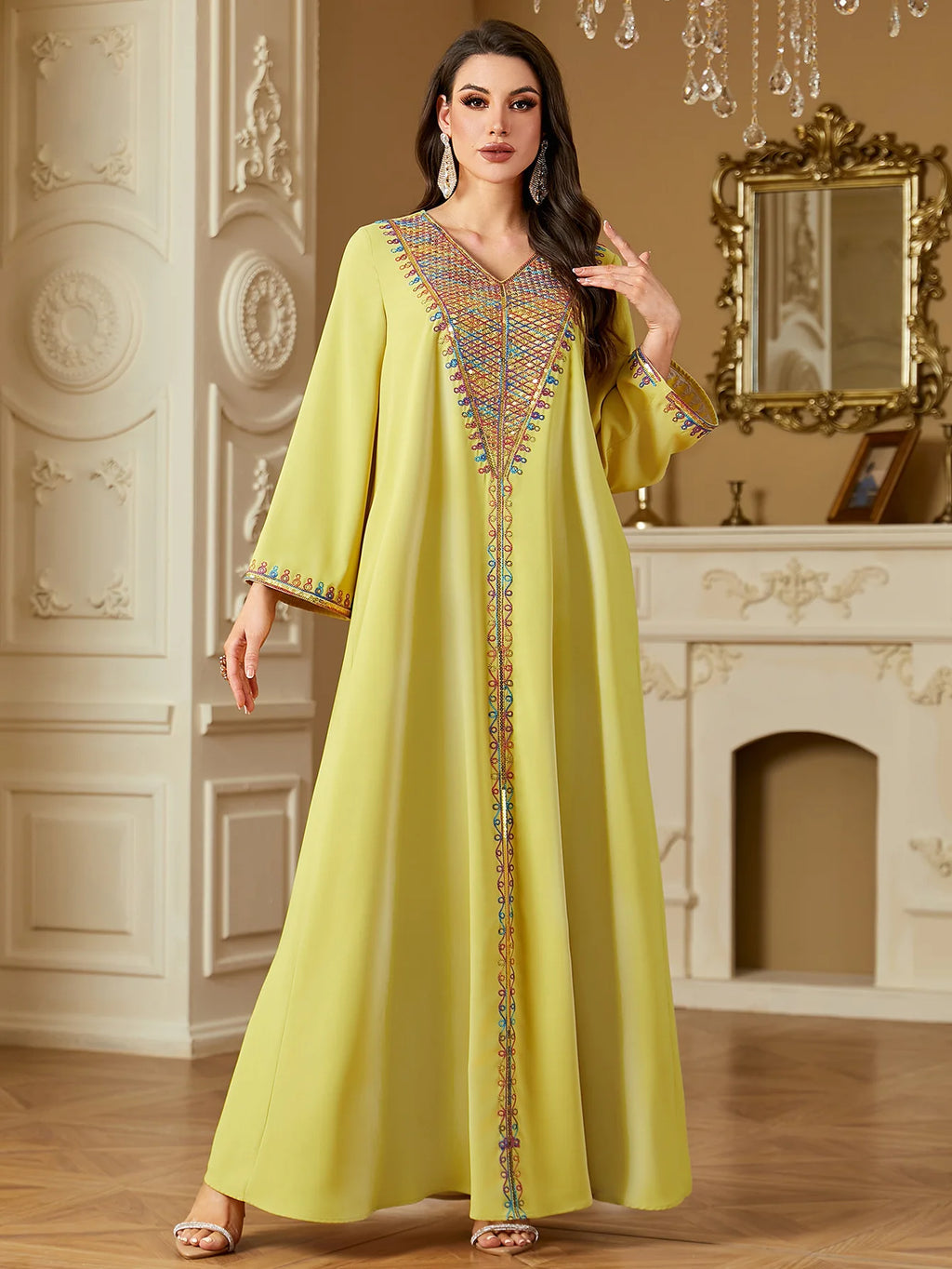 Eid Dress for Women Abaya Embroidery Party Long Dresses Muslim Caftan Robe Jalabiya Ramadan  Dubai Kaftan 2025 Vestidos Largos