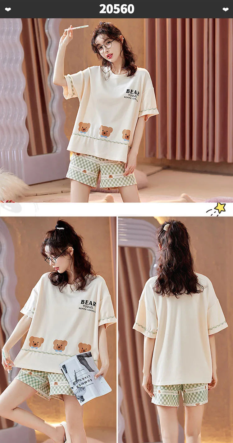 Spring Summer Pure Cotton Womens Pajama Sets Sexy Black Nightwear Casual Pyjama Long Pants Sleepwear Suits Homewear Fashion