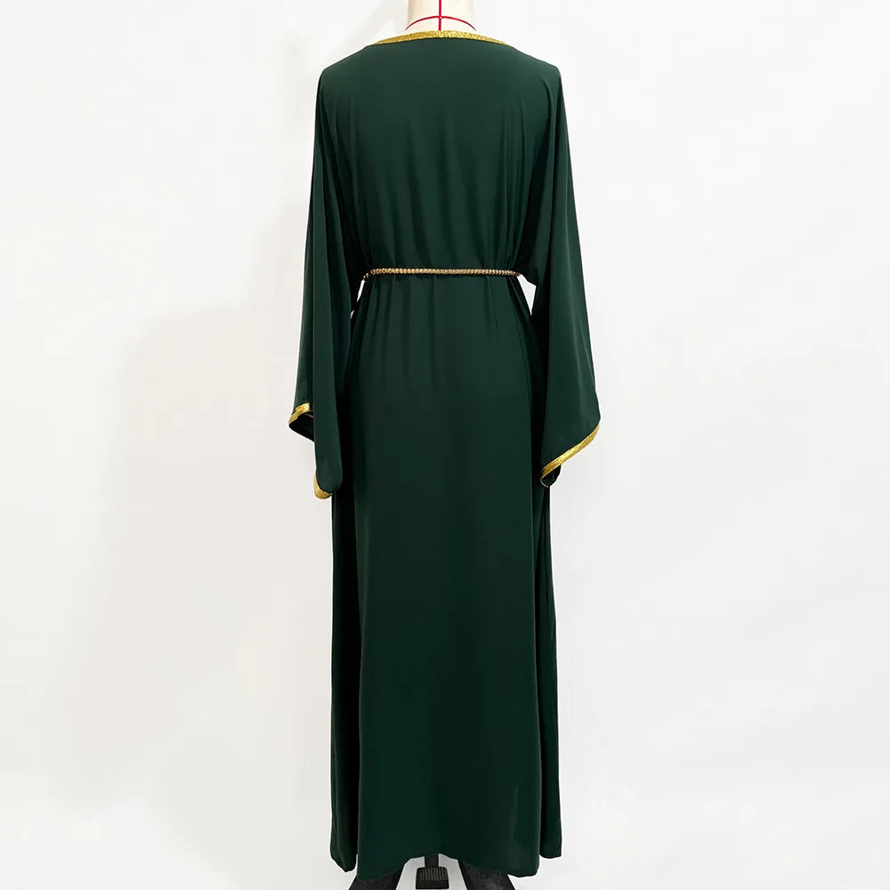 Luxury Diamond Party Dress for Women Robe Muslim Evening Abaya Arab Oman Dubai Moroccan Pakistan Jalabiya Caftan Ramadan Vestido