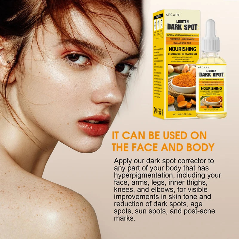 Dark Spot Facial Serum Turmeric Essence Remove Dark Spots Melasma Niacinamide Brighten Lighten Melanin Skin Care Products