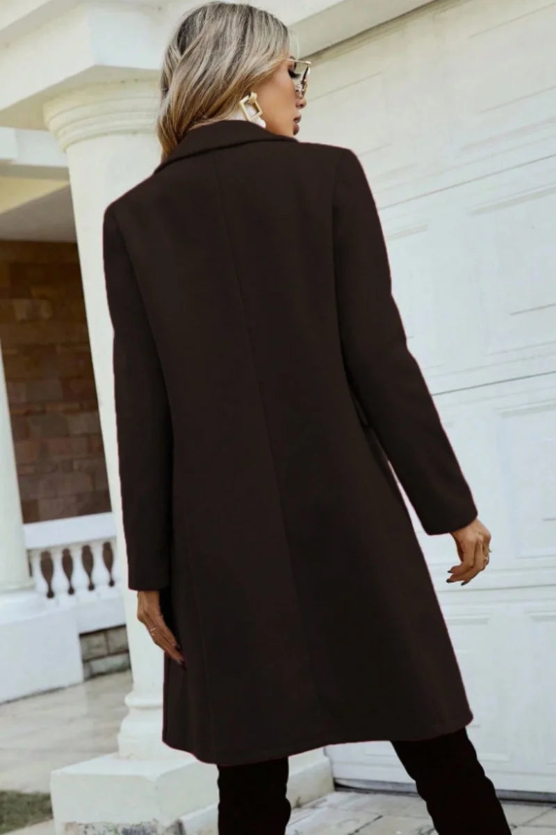 European and American fashion leisure new women's autumn and winter coat fashion slim lapel style slimming long sleeve Hanfu woo