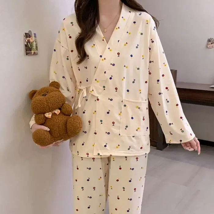 Sleeping Wear for Woman Pajamas Set Ensemble Pyjama Femme Ladies Pyjamas Femmes Sexy’ Homewear Home Set Female Pajama Women Suit