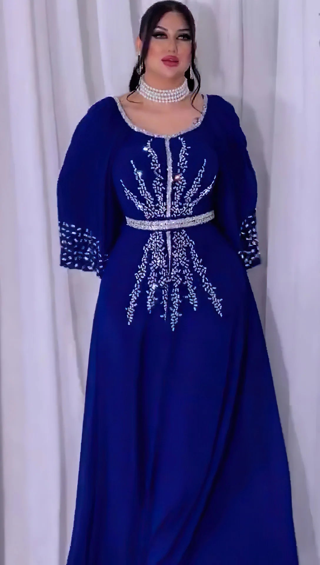 New 2025 Chiffon Diamonds Abayas for Women Luxury Dubai Abaya Turkey Kaftan Muslim Dress Djellaba Jalabiya Caftan Marocain Femme