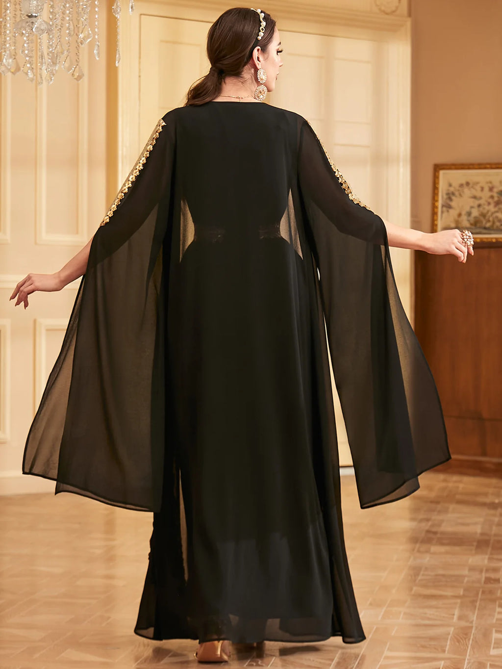 Dubai Embroidery Open Kimono Abaya Vest Dress Set Muslim Women Party Dresses Kaftan Islam Clothing Evening Arab Djellaba Caftan