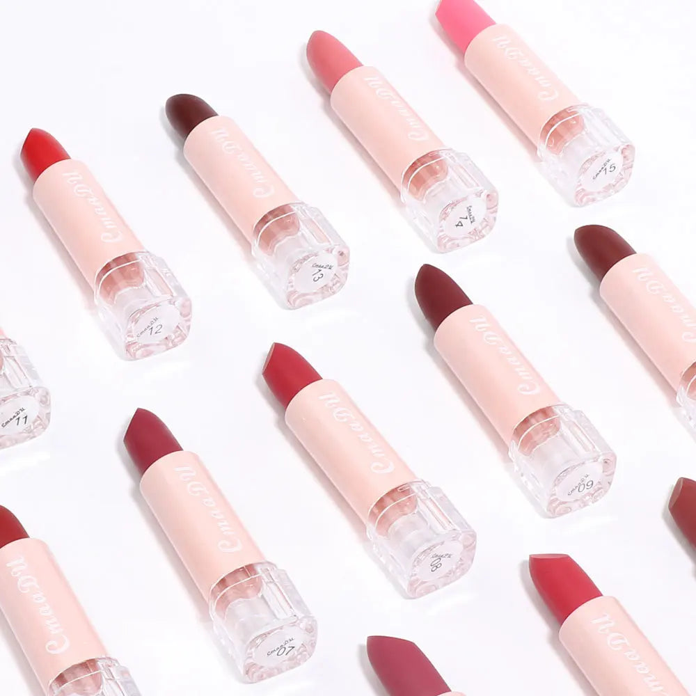 CmaaDu 15Color Pro 24HR Weightless Colour Matte Nude Velvet Liquid Rich Matte Finish Lipstick Lipgloss Waterproof Lip Makeup