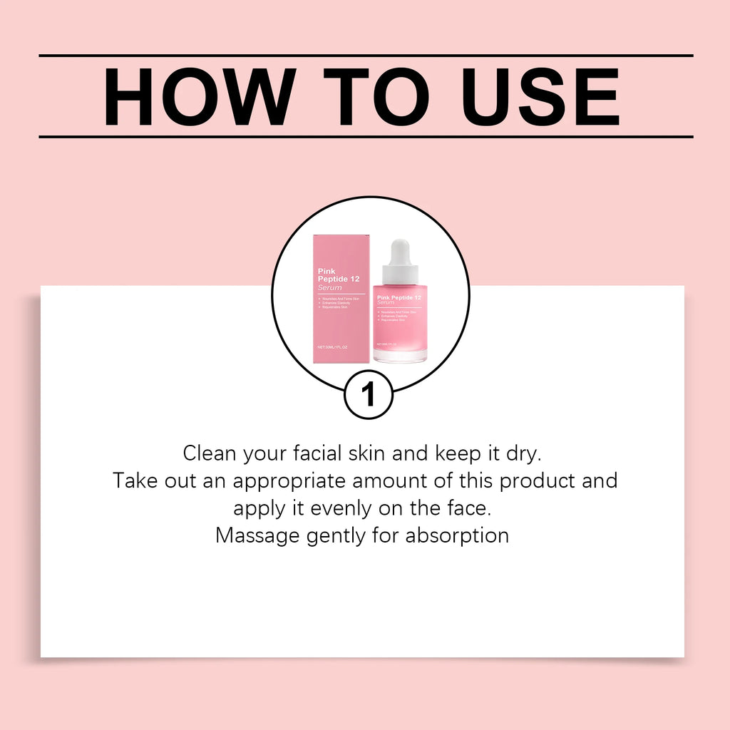 Pink Peptide 12 Facial Serum Niacinamide Hydration Firm-Looking Skin Uneven Tone Care Glass Skin Korean Skincare Face Essence