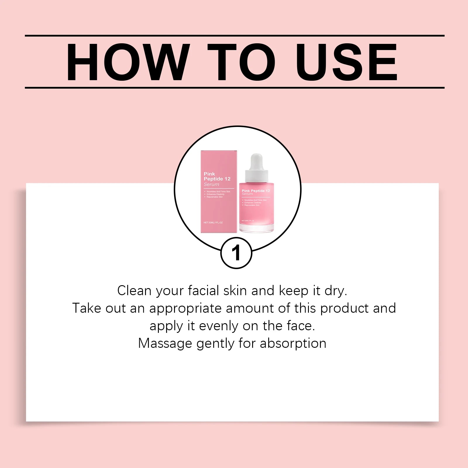 Pink Peptide 12 Facial Serum Niacinamide Hydration Firm-Looking Skin Uneven Tone Care Glass Skin Korean Skincare Face Essence