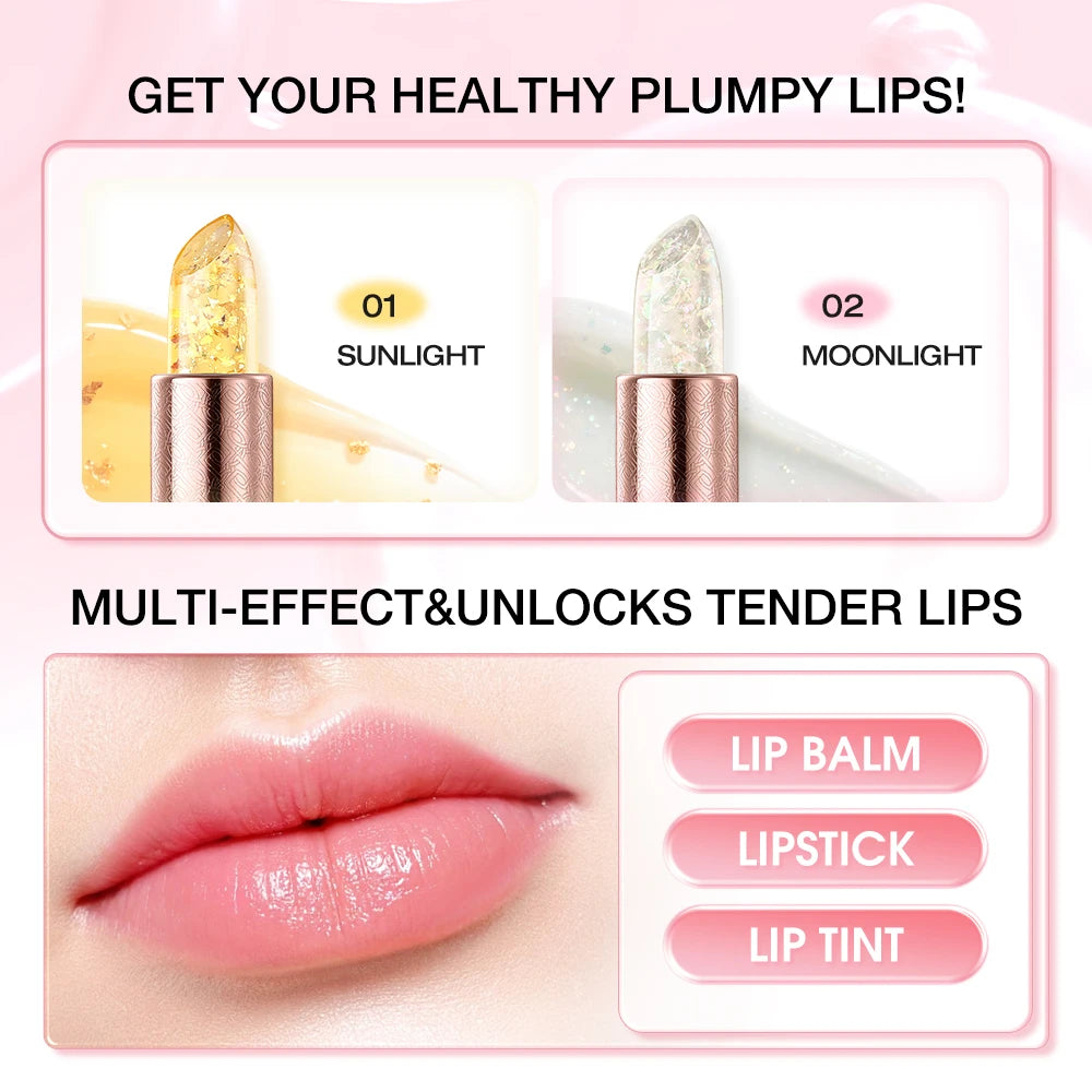 O.TWO.O Lipstick Lip Gloss Lip Balm Color Changing Transferproof Long Lasting Non-Sticky Moisturizing Shine Care Lip Tint Makeup