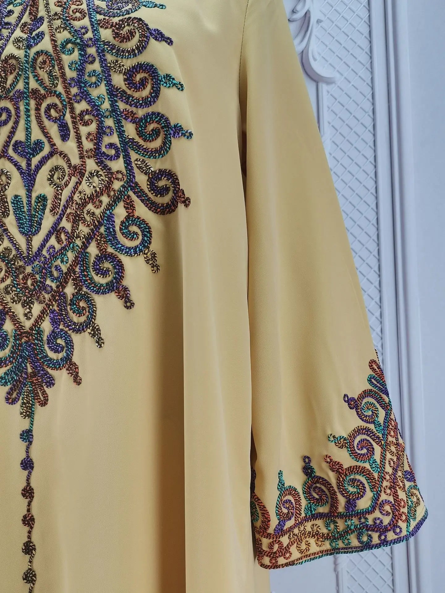 Uni Embroidery V-Neck Long Dress Dubai Arab Abaya For Muslim Woman Loose Moroccan Saudi Ethnic Jalabiya Fashion Robe 2026