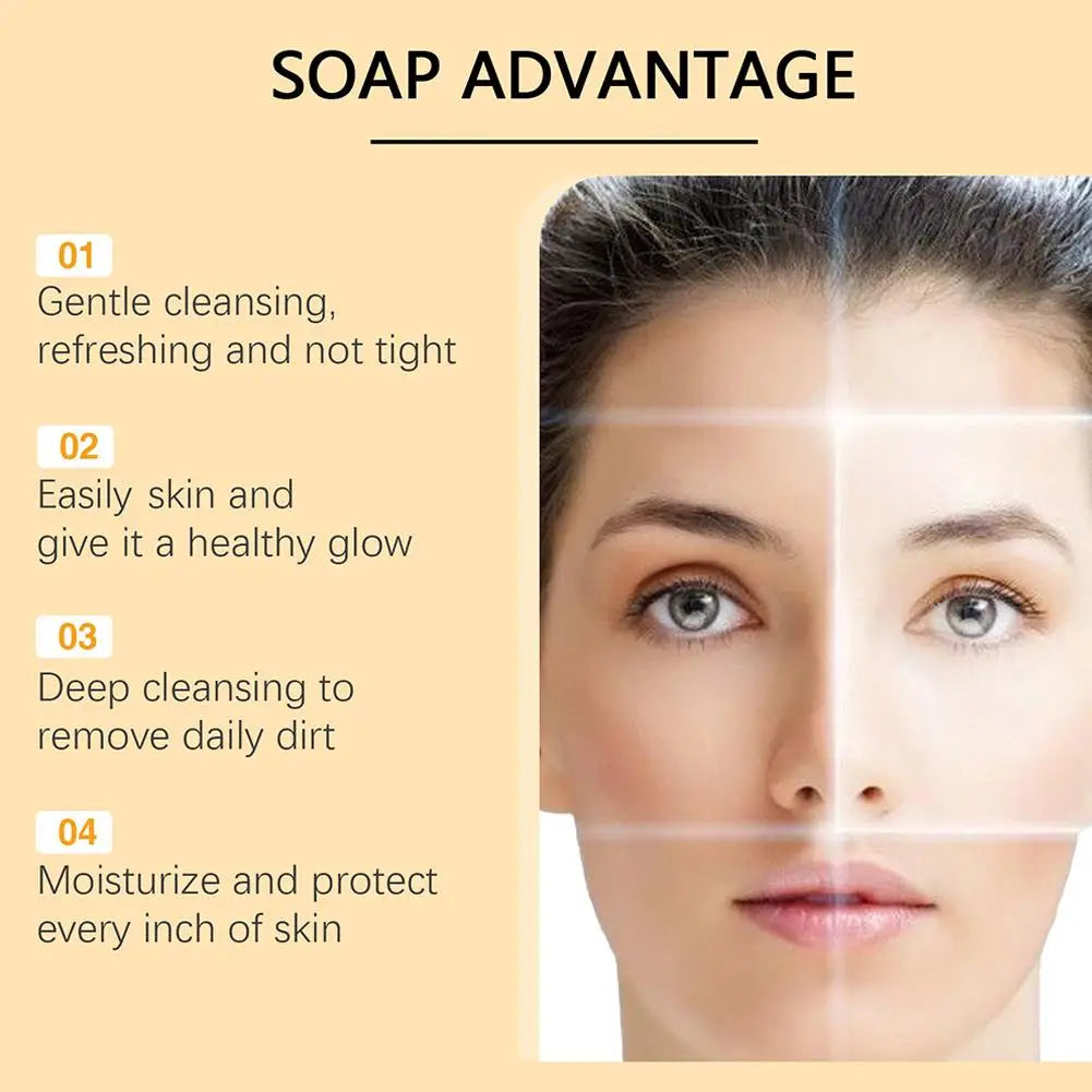 100g Turmeric Hand Made Soap Lemon Kojic Acid Shower and Facial Soap Body Cleansers Brightening Face Soap Tender Skin Care