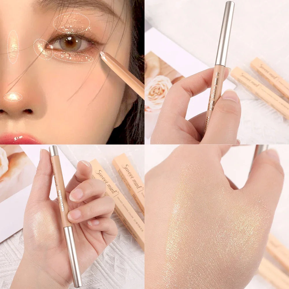 Shiny Lying Silkworm Eyeliner Pencil Glitter Nature Brightens Highlighter Eyeliner Eyeshadow Pen Long-lasting Eye Korean Makeup