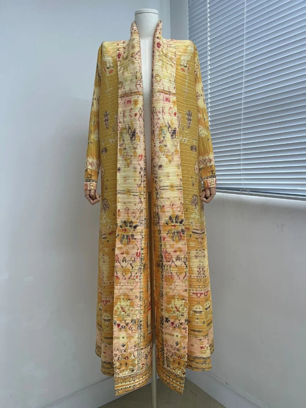 Eid Muslim Dress for Women Abaya Ramadan Print Pleated Cardigan Jalabiya Party Long Robe Morocco Dubai Kaftan Vestidos Largos