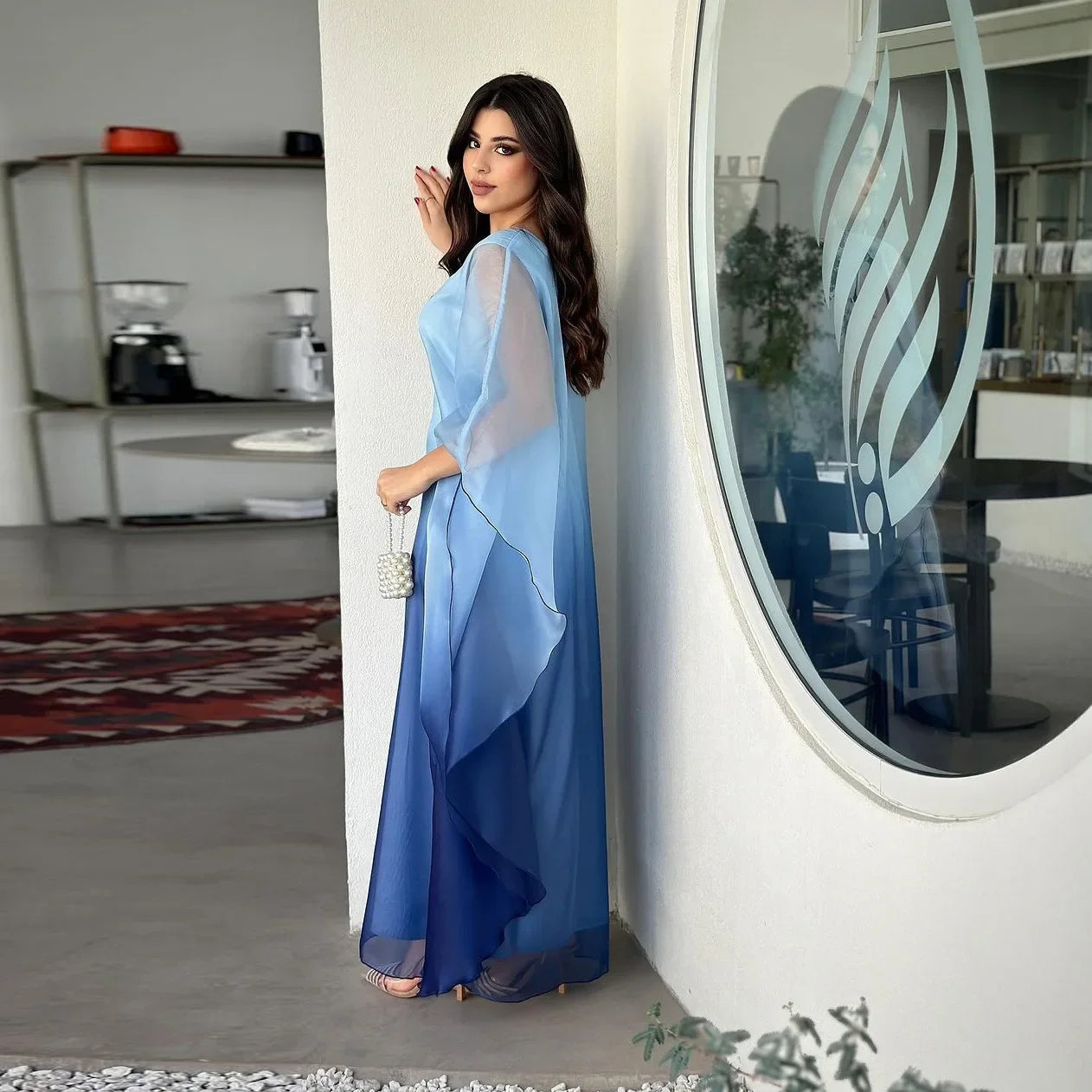 Eid Arab Satin Muslim Party Dress for Women Bat Sleeve Abaya Jalabiya Long Dresses Morocco Kaftan Vestidos Ramadan Gown Robe