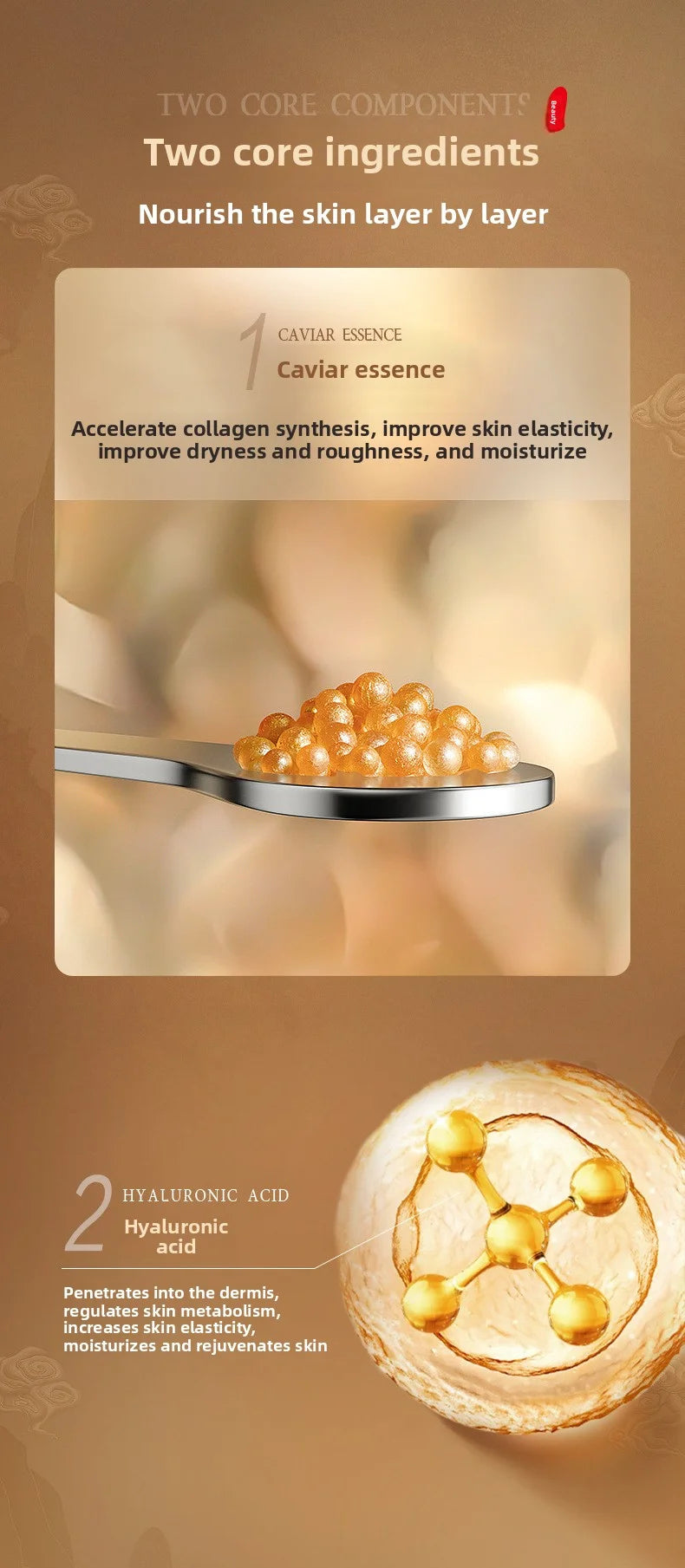 Caviar  Moisturizing Anti-Wrinkle Skincare Set - Firming, Lifting Hydrating Face Kit for All Skin Types Beauty care product