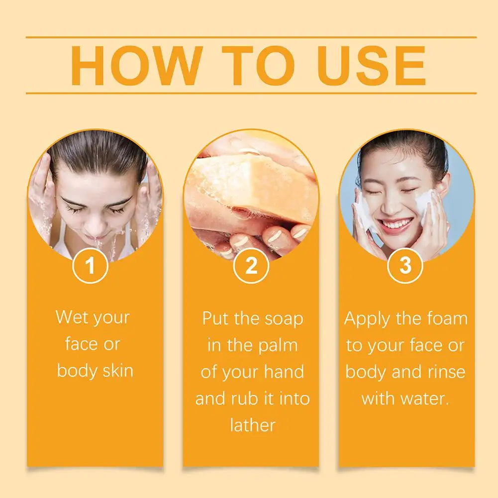 100g Turmeric Hand Made Soap Lemon Kojic Acid Shower and Facial Soap Body Cleansers Brightening Face Soap Tender Skin Care