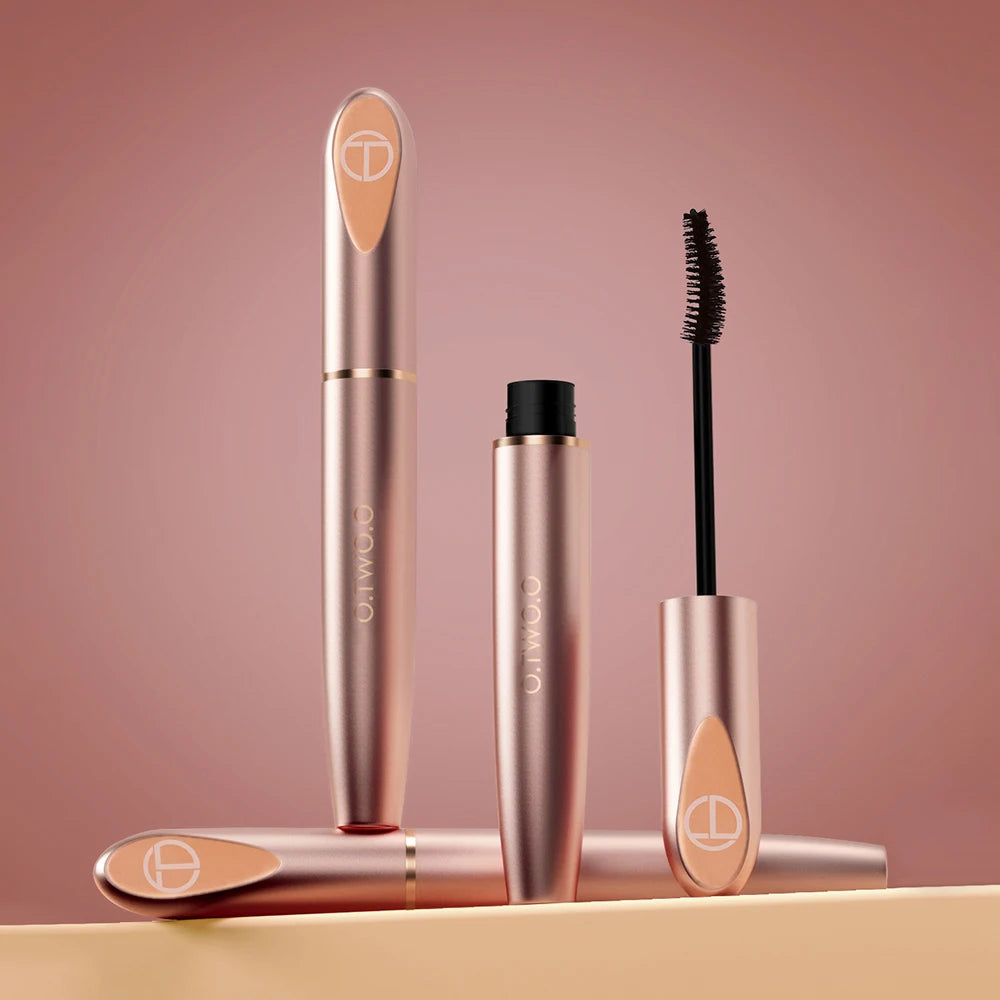 O.TWO.O Black Mascara Lengthens Eyelashes Waterproof Long-lasting 4D Silk Fiber Mascara Lash Extension Cosmetics Makeup