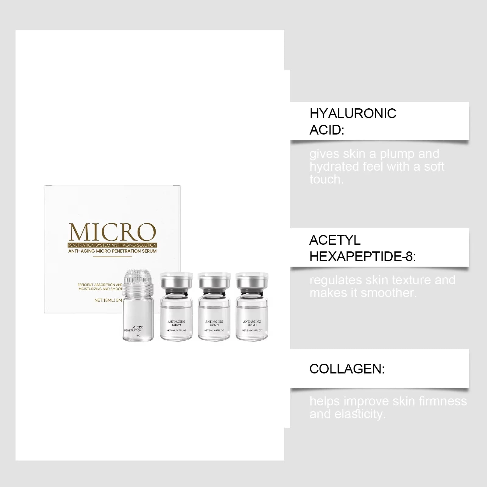 Collagen Anti-Wrinkle Essence Hydrating Firming Pore-cleaning Anti-aging Essence Set