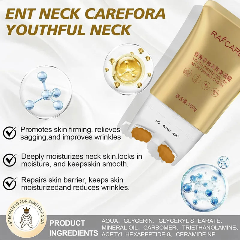 Roller Neck Cream Tighten Lift Face Lotion Fine Lines Brightens Firms Nourishes Lightening Smoothing Moisturizer Neck Lotion