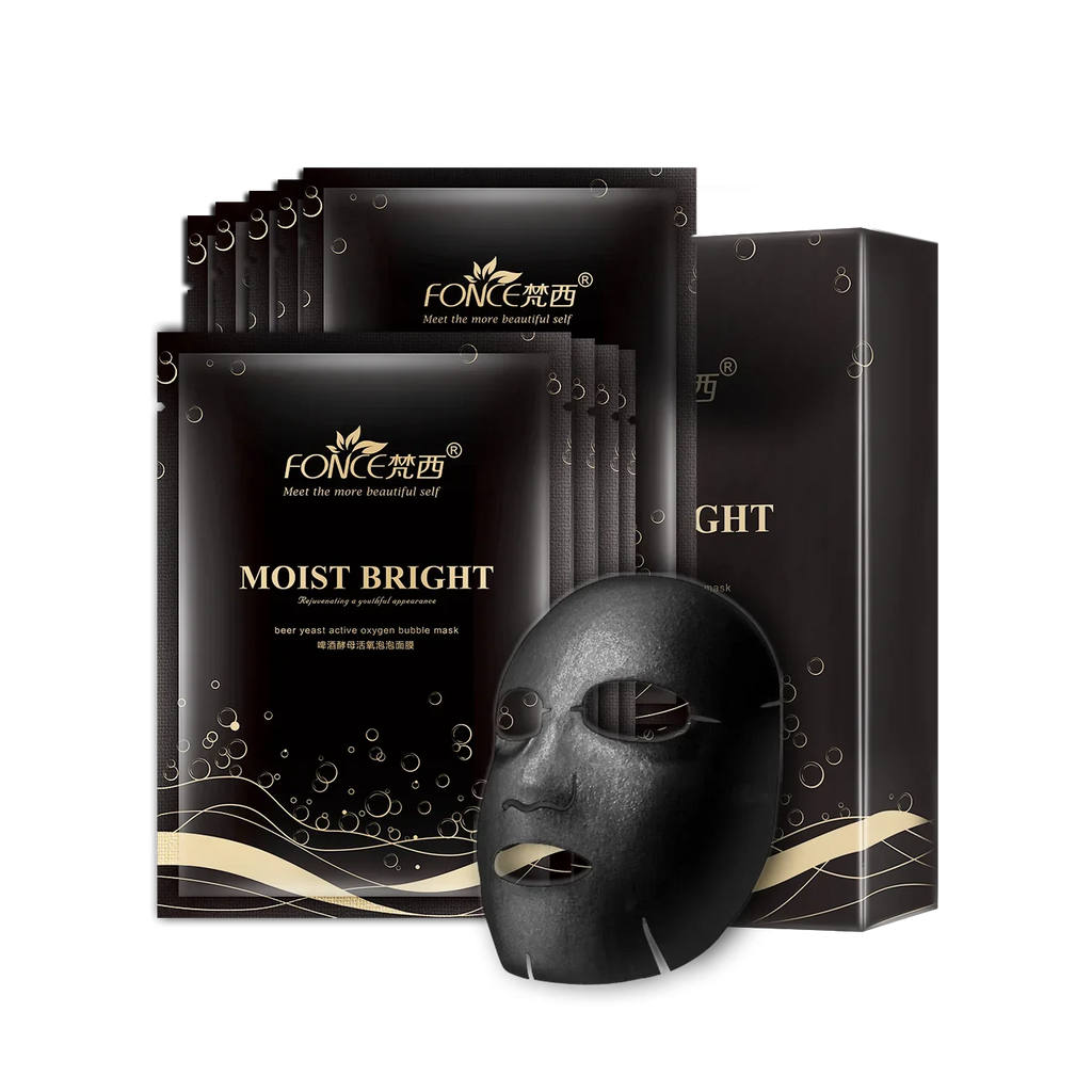 10pcs FONCE Oxygenating Black Sea Salt Bubble Mask Moisturizing Mask Care Deep Purifying Moisturizing Mask
