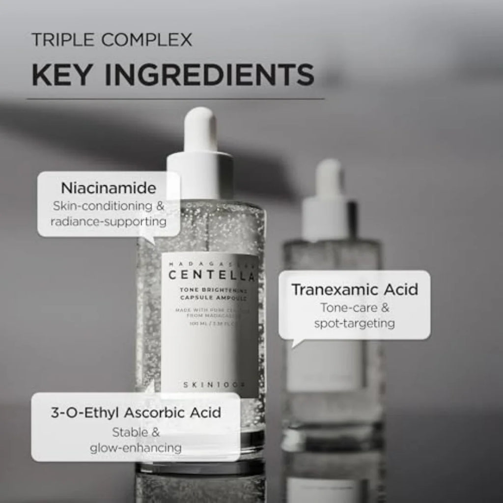 SKIN1004 Madagascar Centella Tone Brightening Capsule Ampoule Korean Hydrating Face Serum for Unevne Skin Tone Korean Skin Care