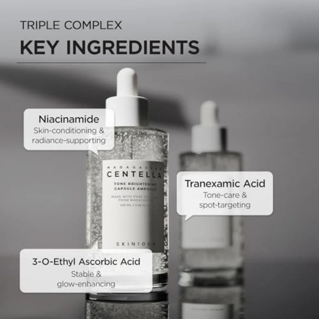 SKIN1004 Madagascar Centella Tone Brightening Capsule Ampoule Korean Hydrating Face Serum for Unevne Skin Tone Korean Skin Care