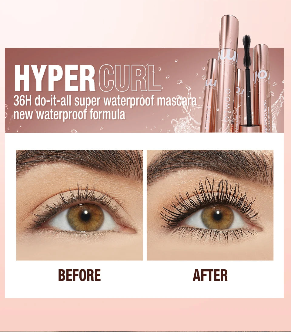 O.TWO.O 6pcs Makeup Kit 2 in 1 Lipstick Eyebrow Pencil Black Eyeliner 4d Fiber Mascara Full Professional Makeup Set