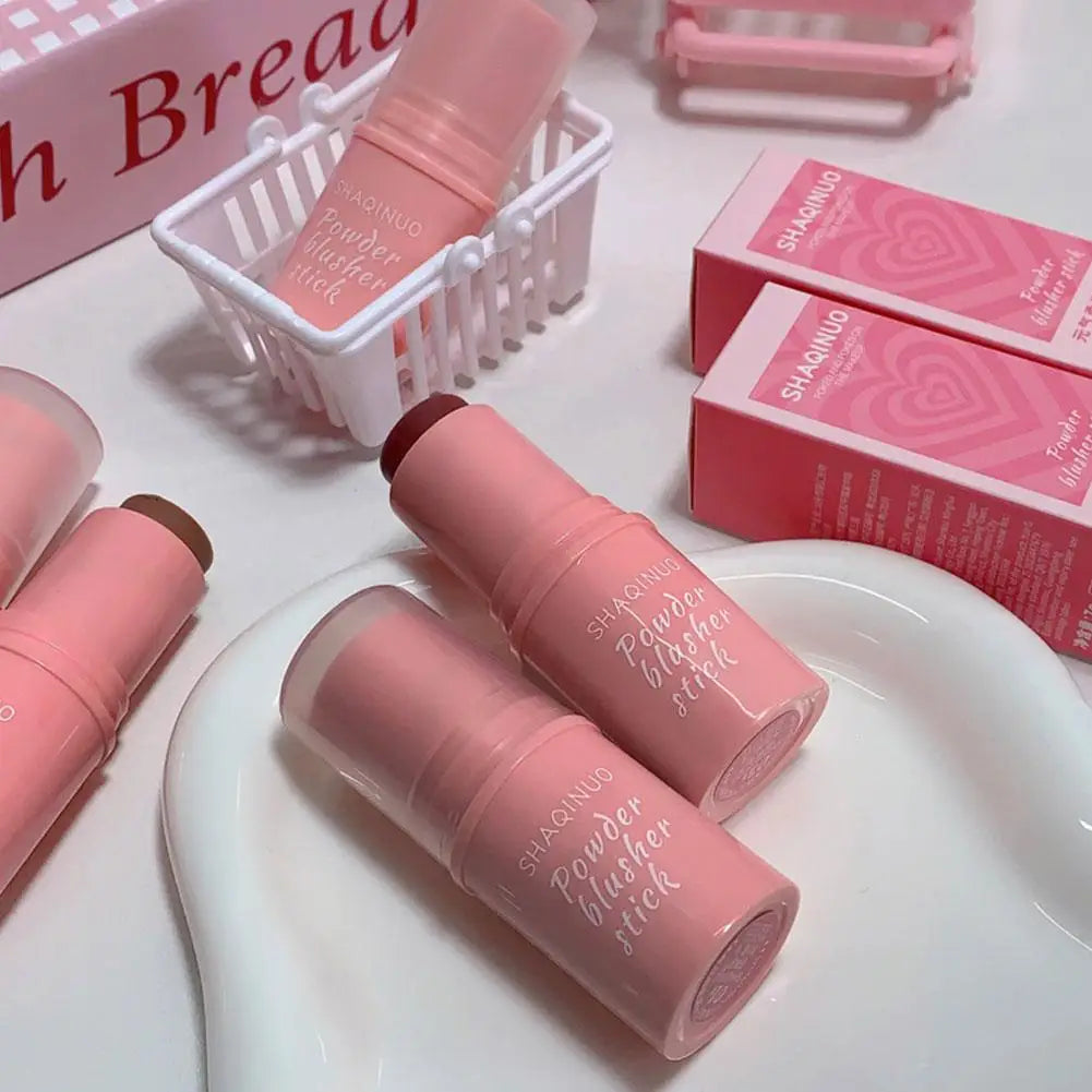 3-in-1Blush Stick Lasting Brightens Facial Cheek Stick Moisturizing Flash Lip Gloss Makeup Lip Gloss Face Rouge