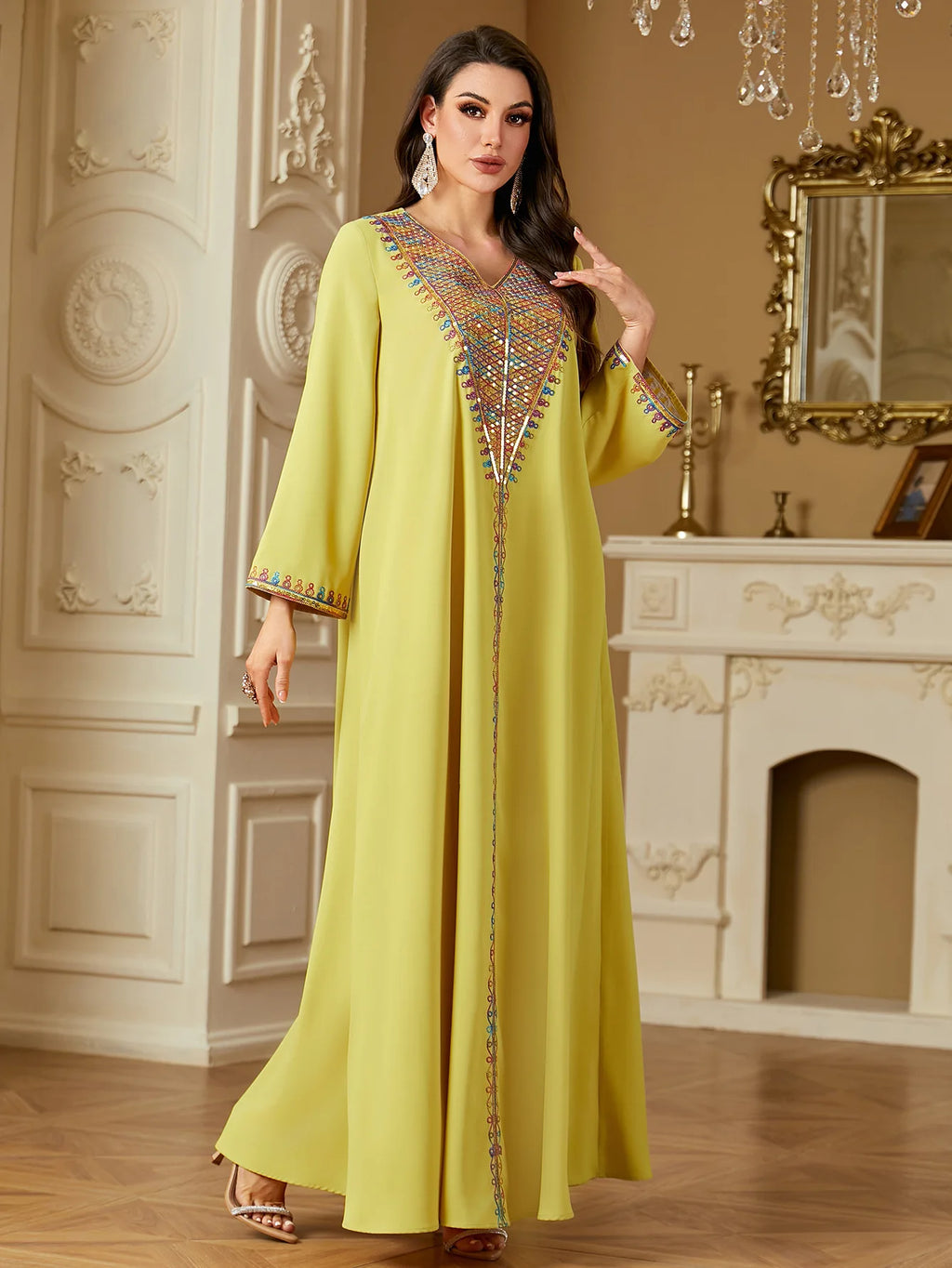 Eid Dress for Women Abaya Embroidery Party Long Dresses Muslim Caftan Robe Jalabiya Ramadan  Dubai Kaftan 2025 Vestidos Largos