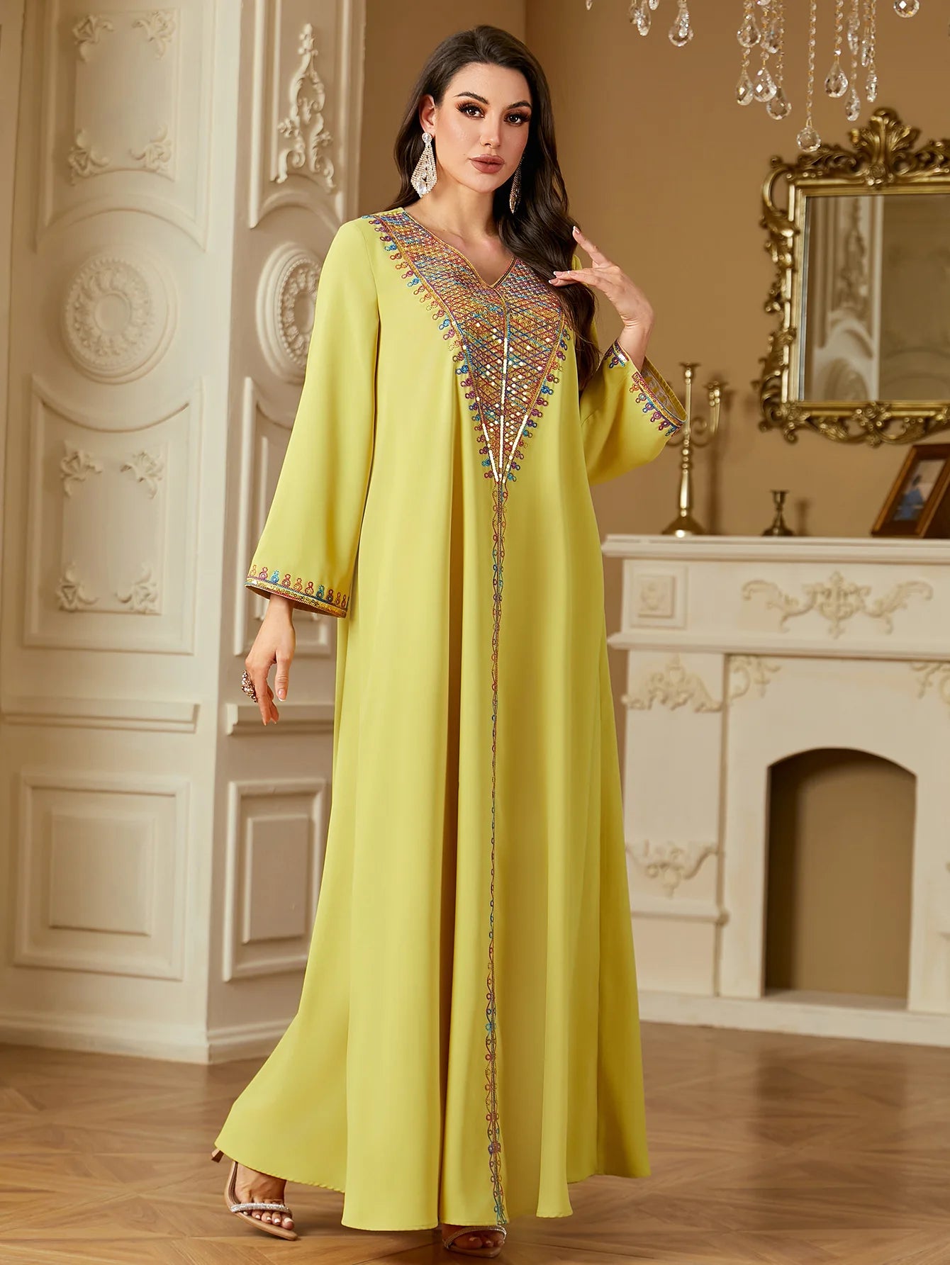Eid Dress for Women Abaya Embroidery Party Long Dresses Muslim Caftan Robe Jalabiya Ramadan  Dubai Kaftan 2025 Vestidos Largos