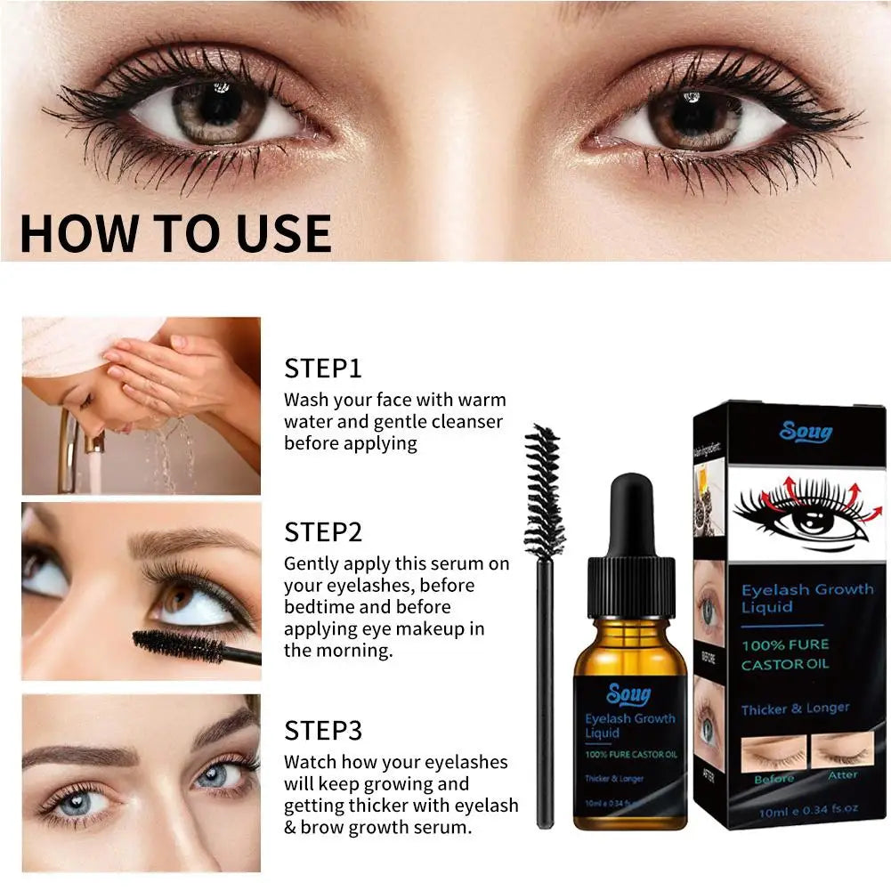 Eyelash Fast Grow Serum Lengthen Thicken Natural Curl Enlargement Voluminous Eyelash Enhancer Serum Eyebrows Thicker