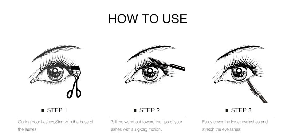 O.TWO.O Black Mascara Lengthens Eyelashes Waterproof Long-lasting 4D Silk Fiber Mascara Lash Extension Cosmetics Makeup